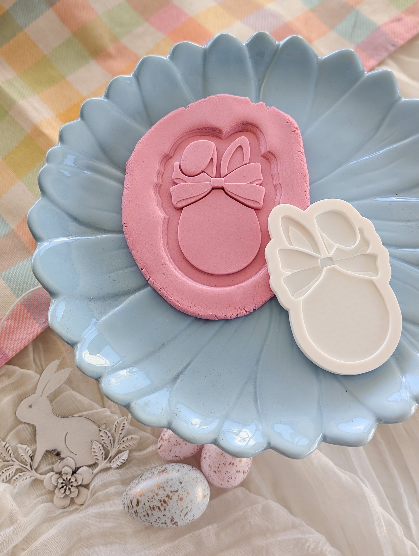 Egg with ears and bow