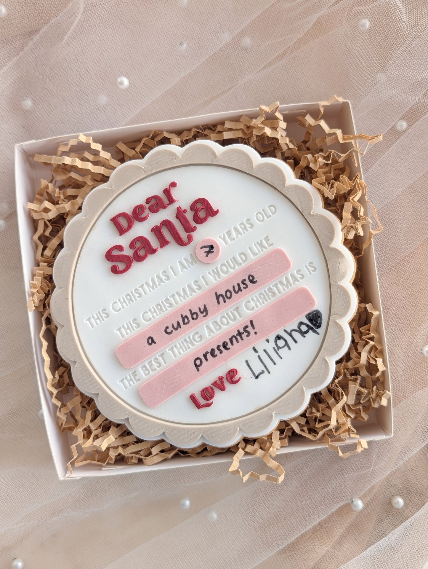 Giant 'Dear Santa' plaque