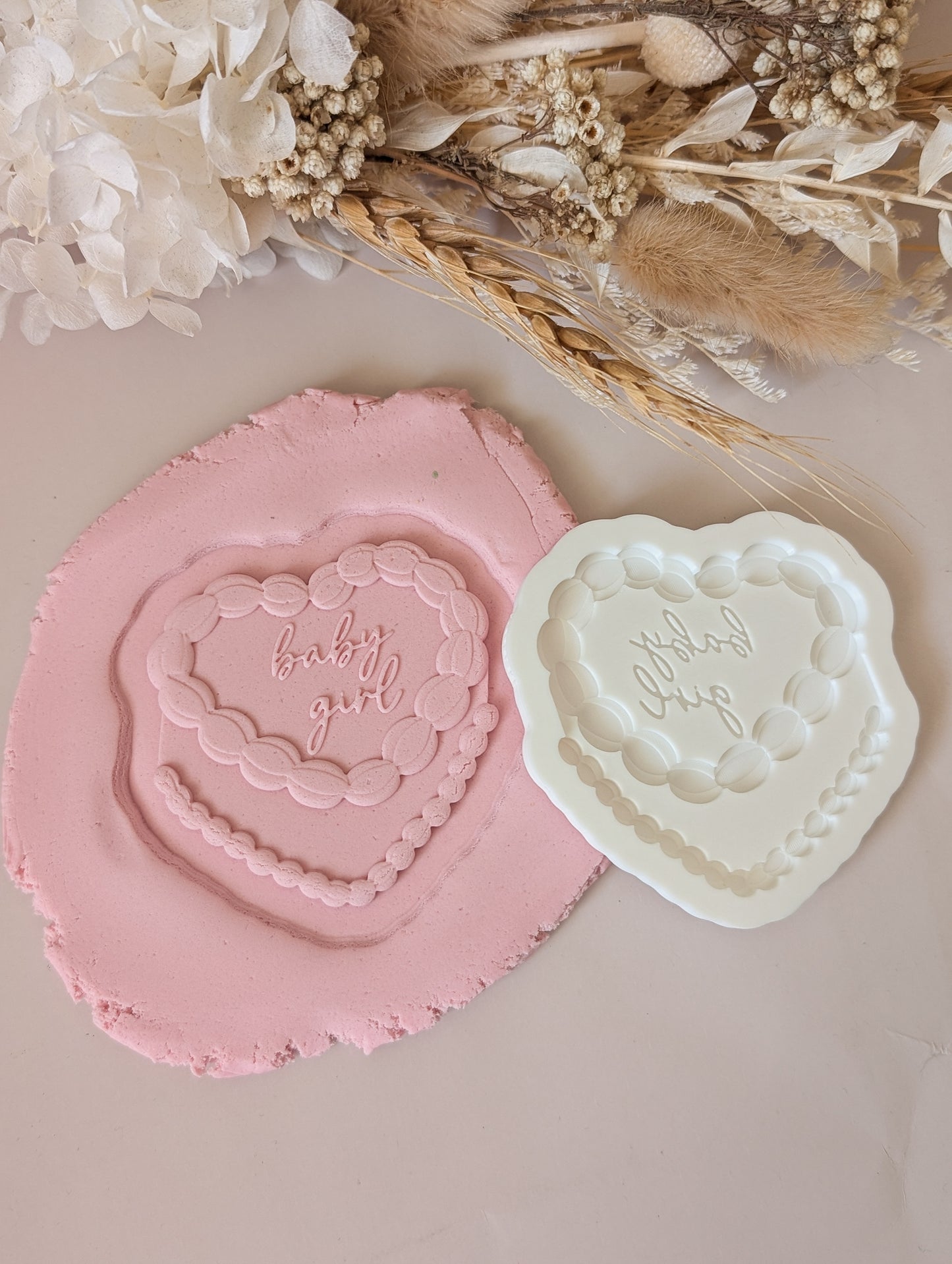 'Baby Girl' vintage heart