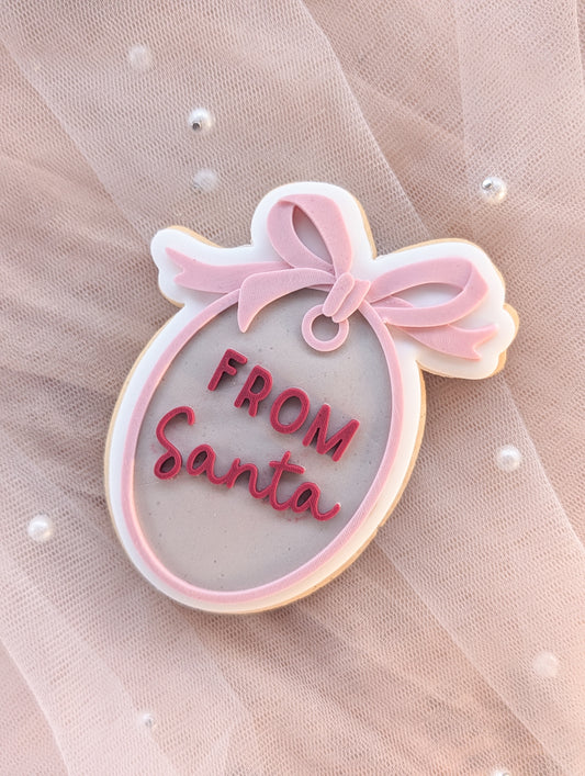 'From Santa' plaque with Bow