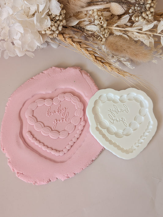 'Baby Girl' vintage heart